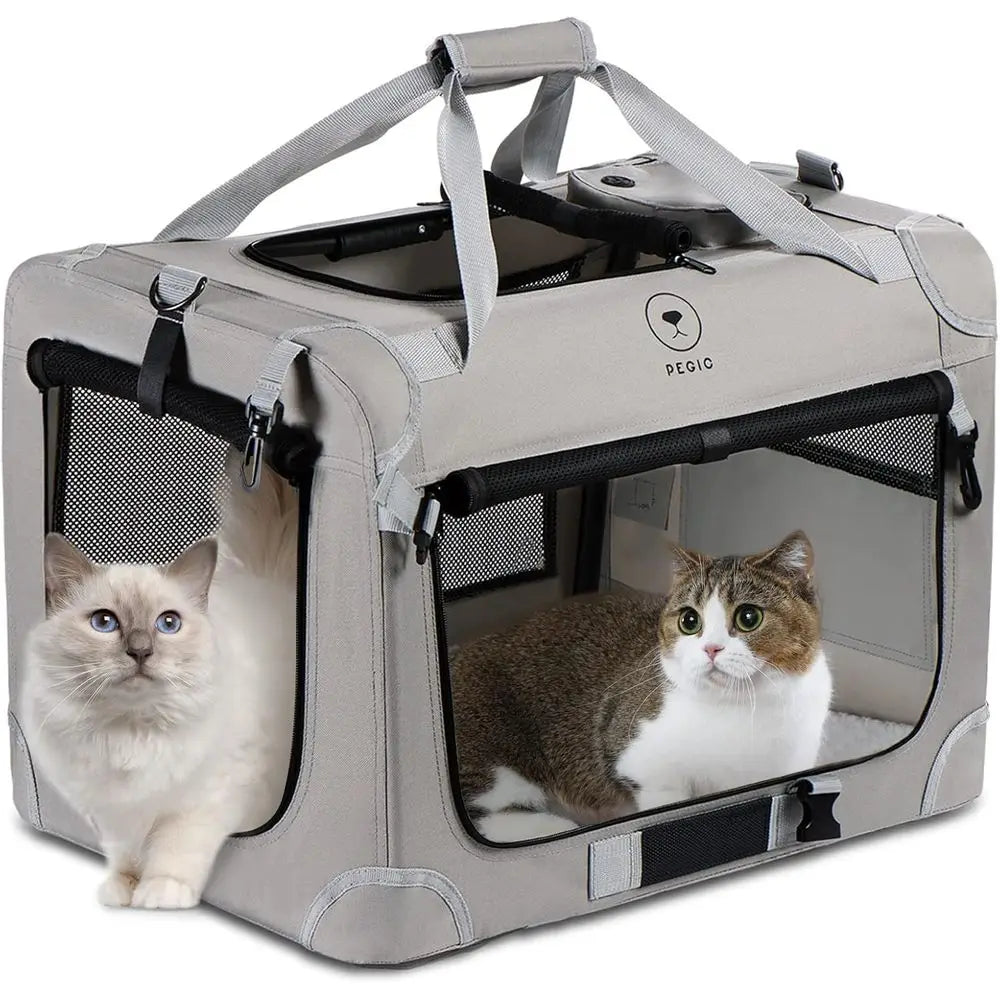 Extra Large Cat Carrier for 2 Cats, Portable Soft Sided Large Pet Carrier for Traveling, Indoor and Outdoor Uses, 24"×16"×16"