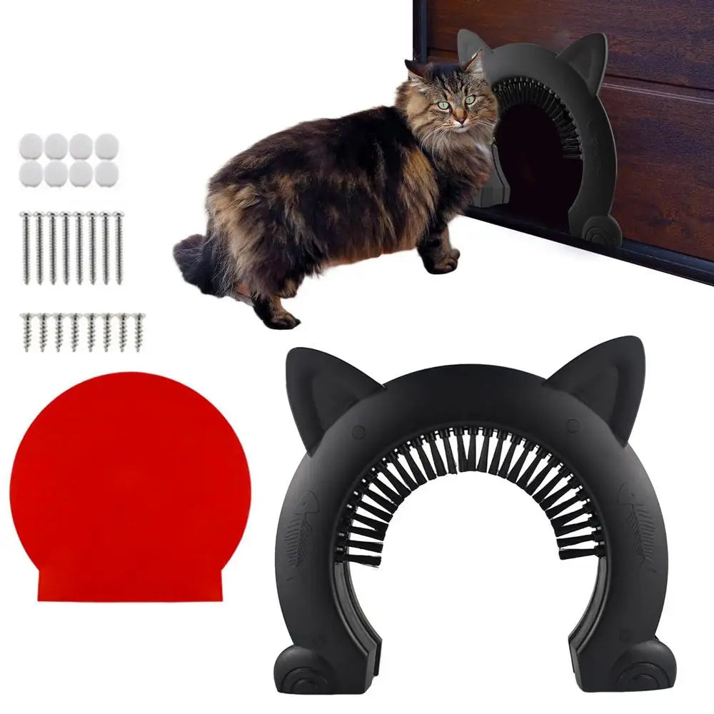 Pet Cat Dog Door Hole Access Direction Controllable Toy For Pet Training Dog Cats Kitten ABS Pet Gate Door Kit with Clean Brush