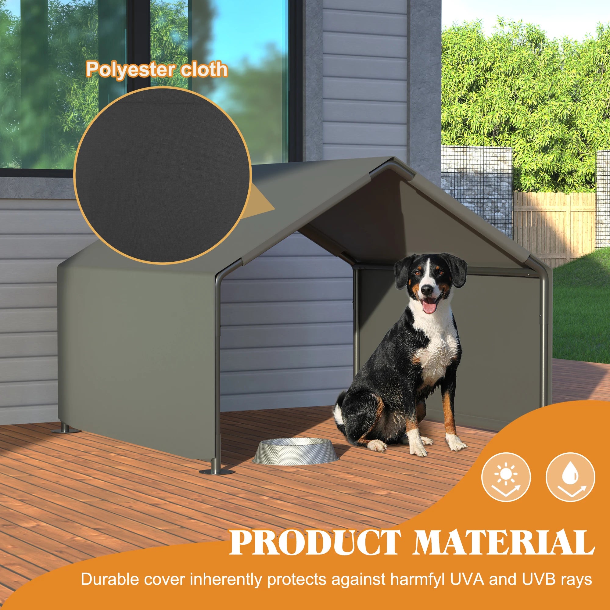 Dog Shade Shelter, Portable Pet Tent, Water Resistant Dog House for Shade Protection, Outdoor, Garden, Patio, Backyard, Gray