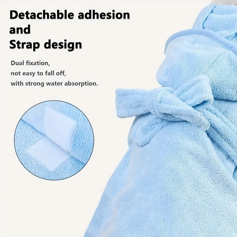 Quick Drying Soft Pet Bath Towel Robe Absorbent Soft Pet Bathrobe Dog Bath Towel for Small Medium Dogs and Cats