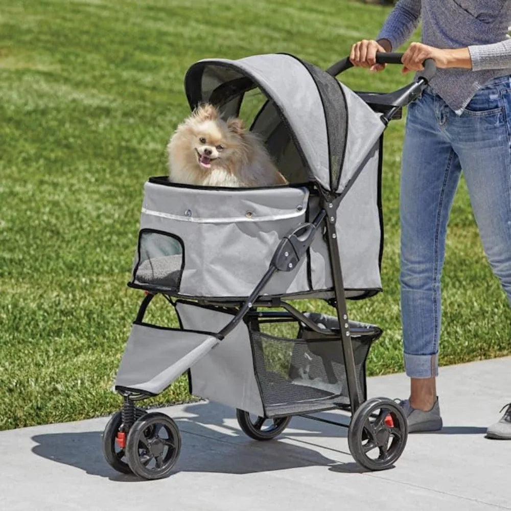 EveryYay Collapsible Pet Stroller 33'' L X 18'' W X 38'' H Grey