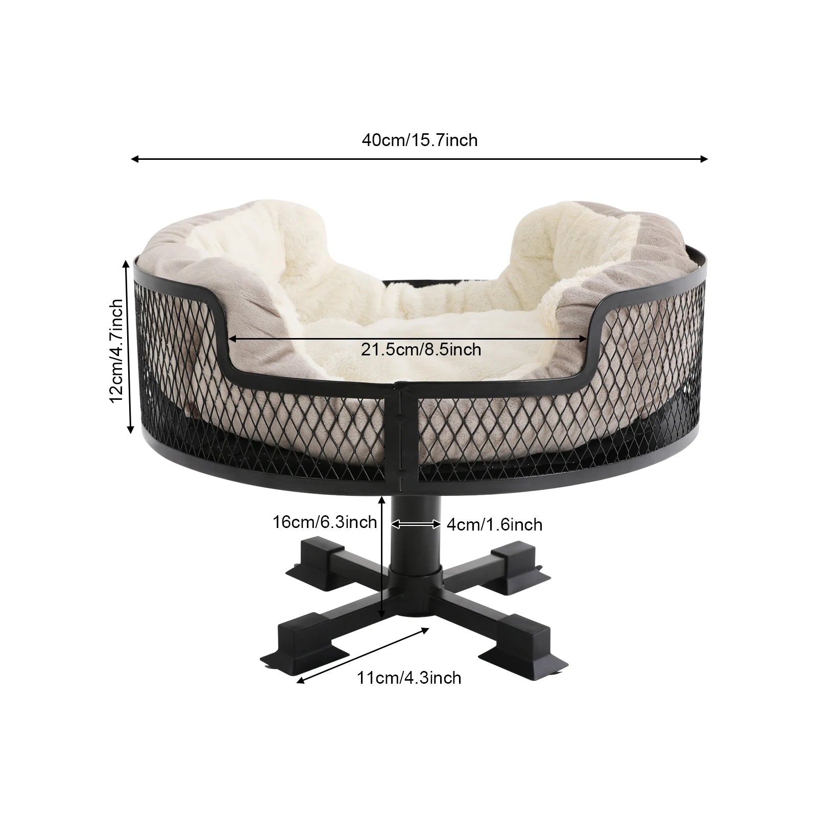 Portable Stainless Steel Elevated Cat Desk Bed 22.05 Lbs Weight Capacity Or Small Cats And Dogs