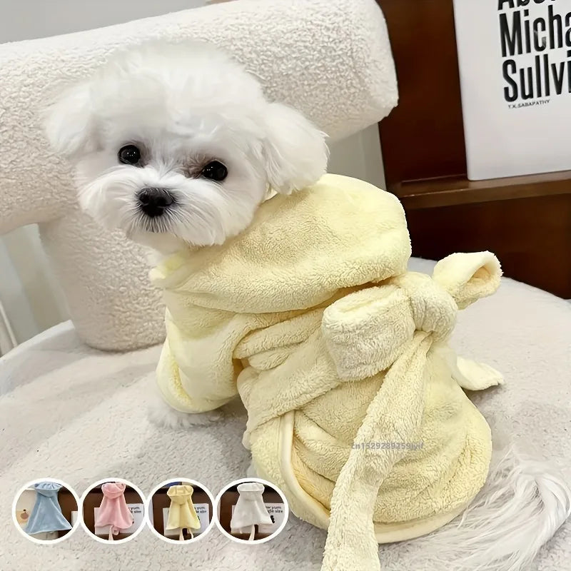 Quick Drying Soft Pet Bath Towel Robe Absorbent Soft Pet Bathrobe Dog Bath Towel for Small Medium Dogs and Cats