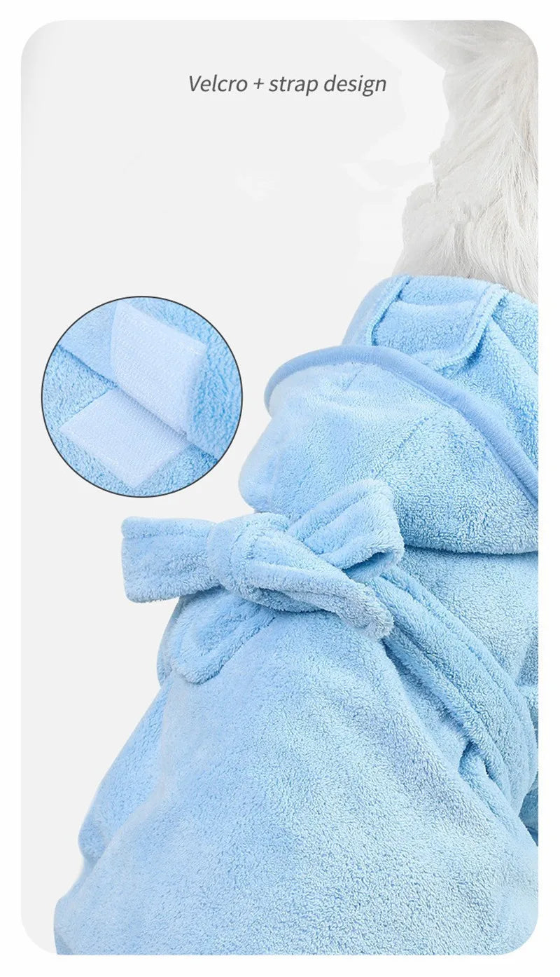 Pet Dog Towels Bathrobes With Cap Soft Drying Bath Pet For Cat Hoodies Puppy Super Absorbent Bathrobes Cleaning Necessary Supply