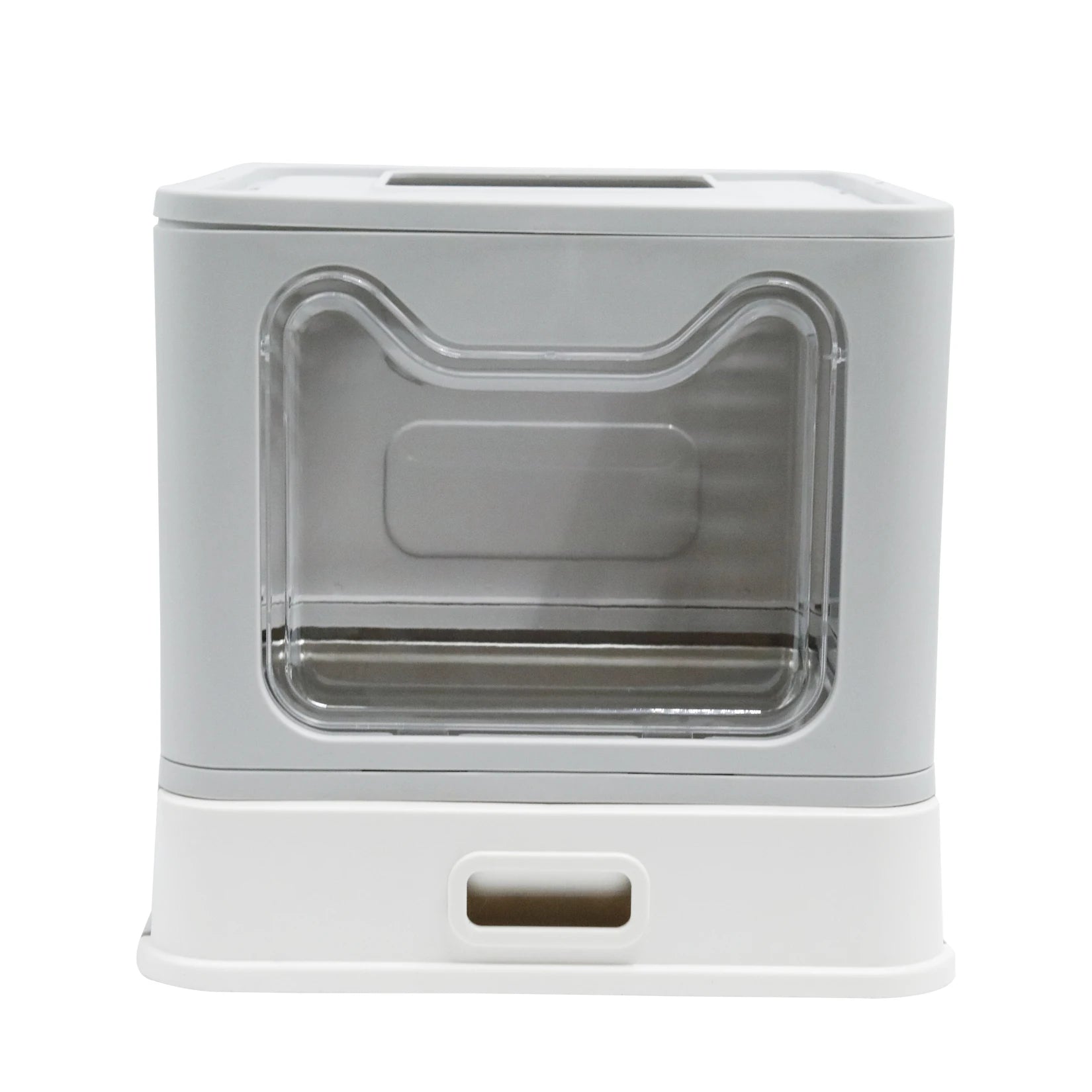 Bingopaw Stainless Steel Cat Litter Box with Lid Front Entry and Top Exit Toilet Box with Litter Scoop for Kittens,Easy Cleaning