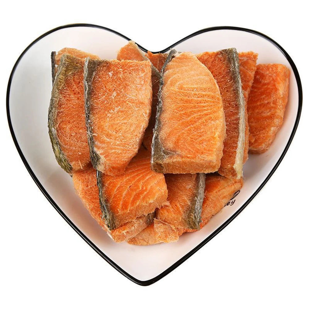 Freeze Dried Salmon Cat and Dog Treats, Wild Caught, Single Ingredient | Natural High Value | Gluten Free, Grain Free