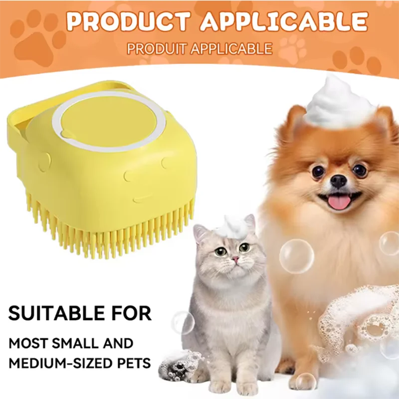 New Bath Massage Brush Bathroom Multifunctional Puppy Big Dog Cat Soft Safety Silicone Pet Accessories for Dogs Cats Tools