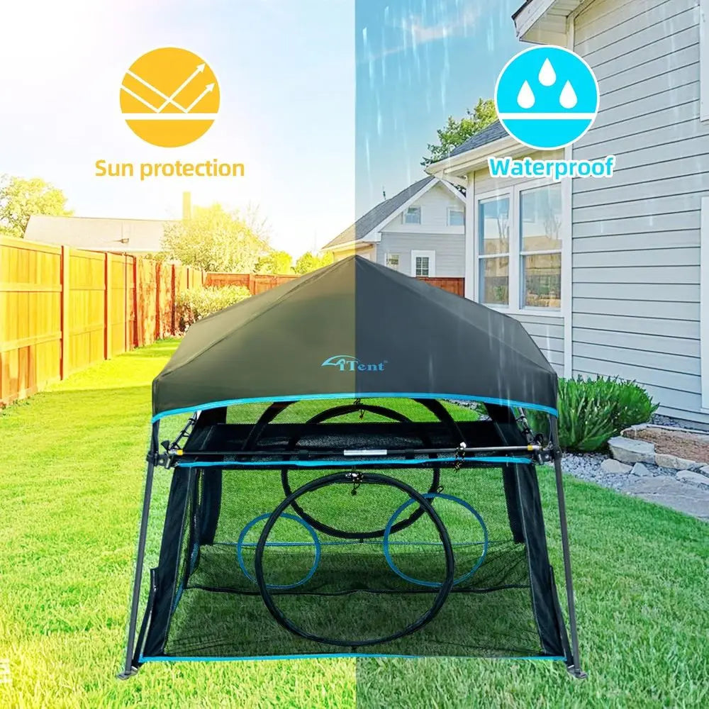 Large Catio Outdoor Cat Enclosure,2 Tier Pop Up Cat Tent, Spacious, Sturdy Outdoor Catio,Portable and Foldable Playpen Play Tent