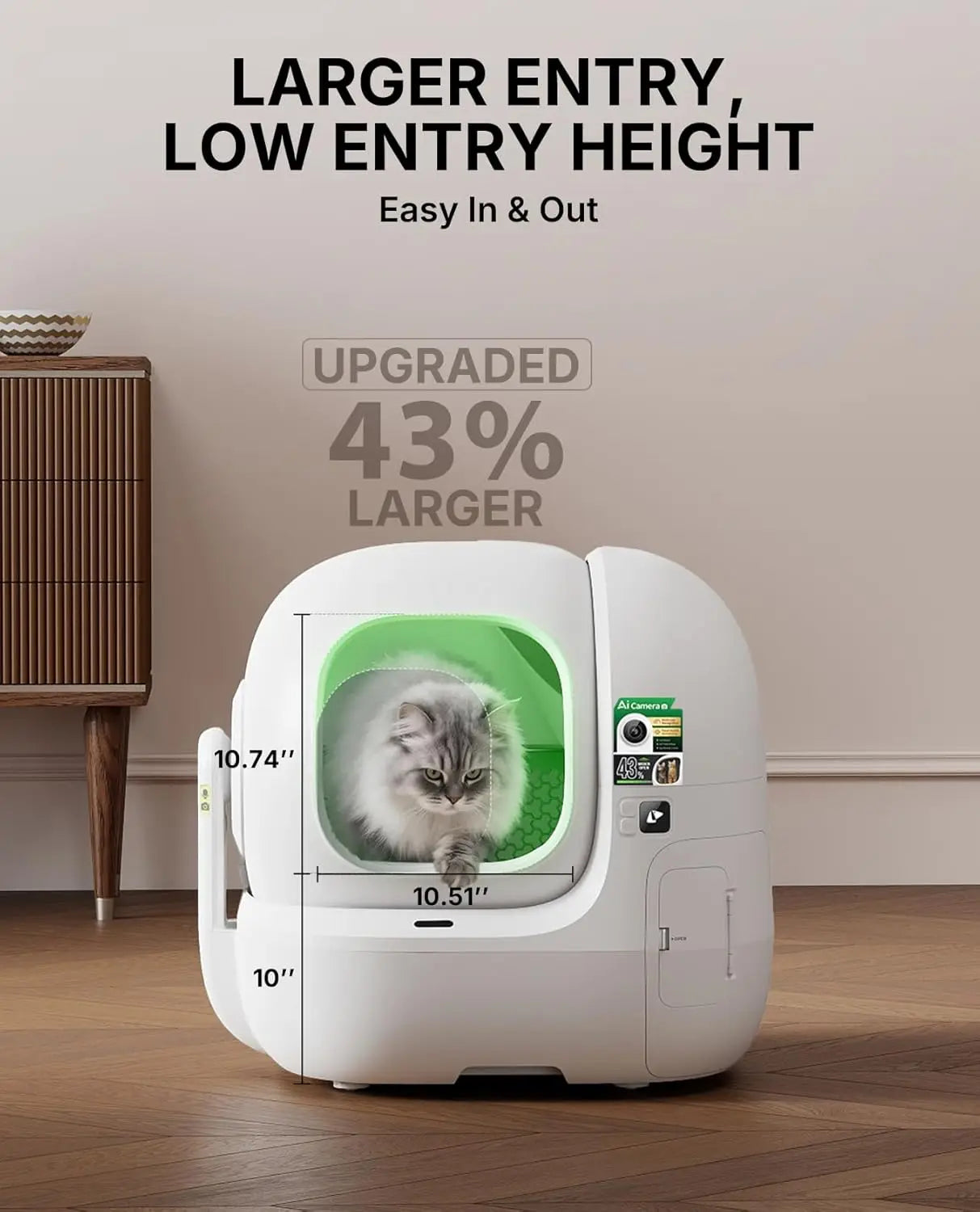 2025 Purobot Max Pro 2 AI-Camera Self Cleaning Cat Litter Box, Extra Large Opening 210° Wide Angle Lens Cat Facial, Customized