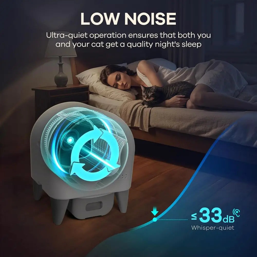 Smart Self-Cleaning Litter Box for Multiple Cats with App Control, Large Capacity, Safety Sensors, Removable Washable Liner,