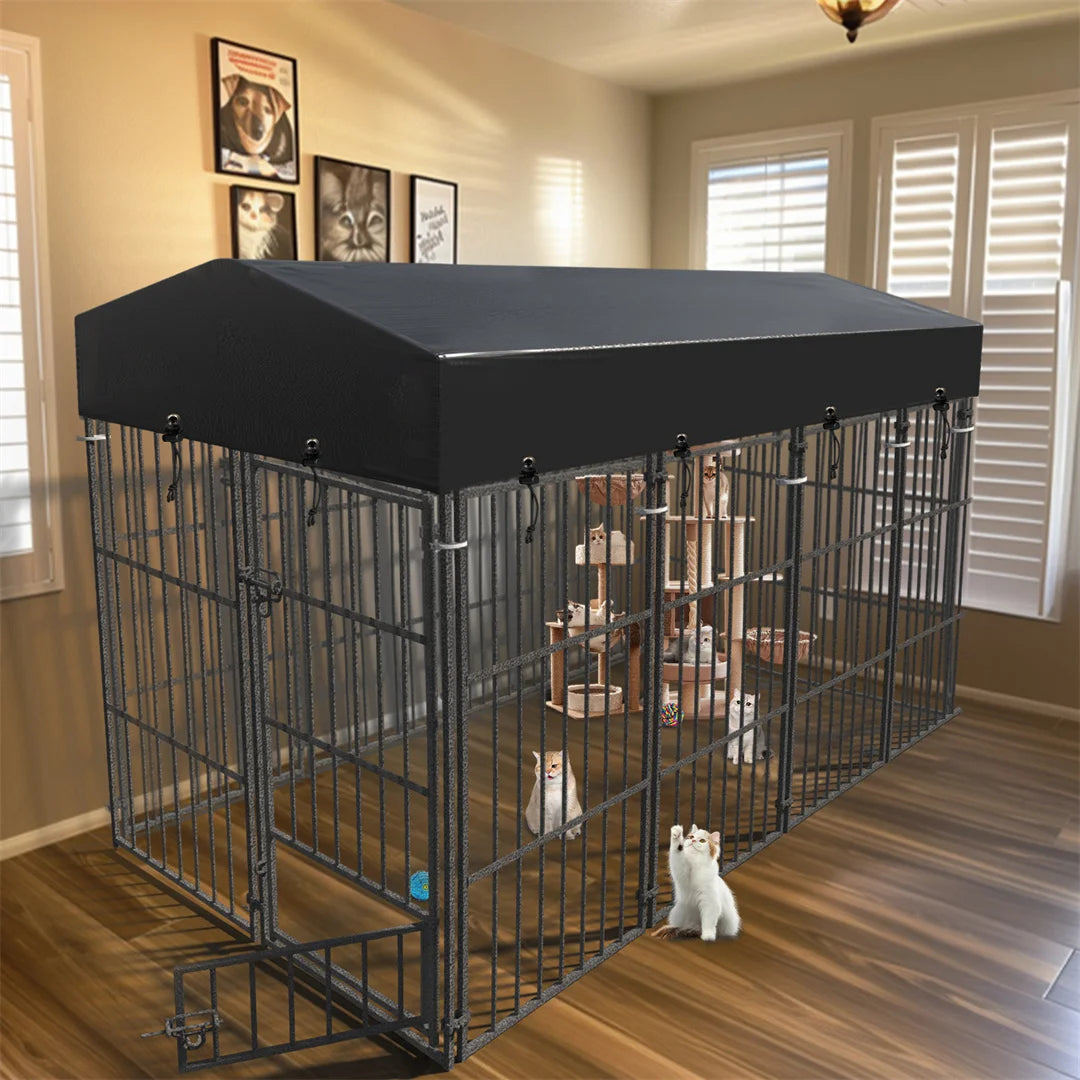64.9” Heavy Duty Dog Kennel Pet Welded Metal Playpen Large Animal Cage Outdoor Indoor