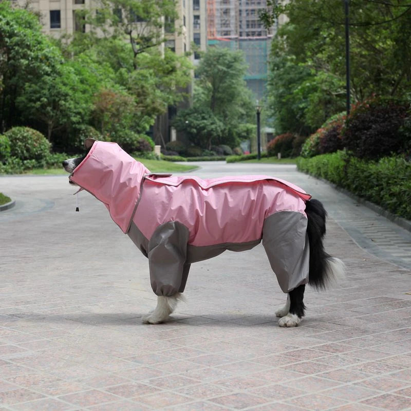 Pet Large Dog Raincoat Outdoor Waterproof Clothes Hooded Jumpsuit Cloak For Small Big Dogs Overalls Rain Coat Labrador