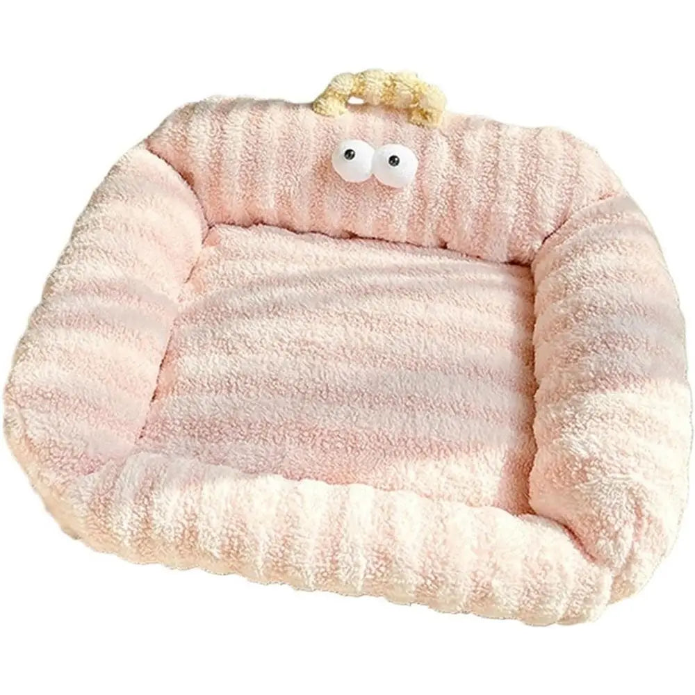 Cozy Winter Dog Bed - Plush Cushion for Small Dogs, Puppies, and Cats, Ideal for Indoor Use (Pink, Large)