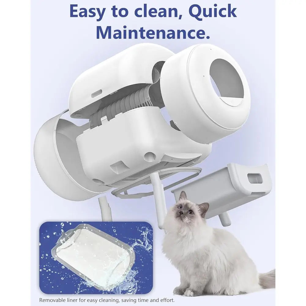 Smart Automatic Cat Litter Box for Multiple Felines with Dual Safety, App Control, and Easy Cleanup