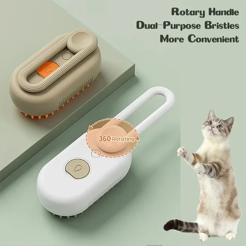Pet Steam Brush Cat Dog Cleaning Steamy Spray Massage Beauty Comb 3 in 1 Hair Removal Grooming Supplies Pets Accessories