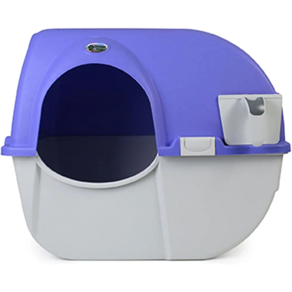 Automatic Self-Cleaning Litter Box for Regular Cats - Indoor Outdoor Enclosed Lid, Large Capacity, Easy Maintenance