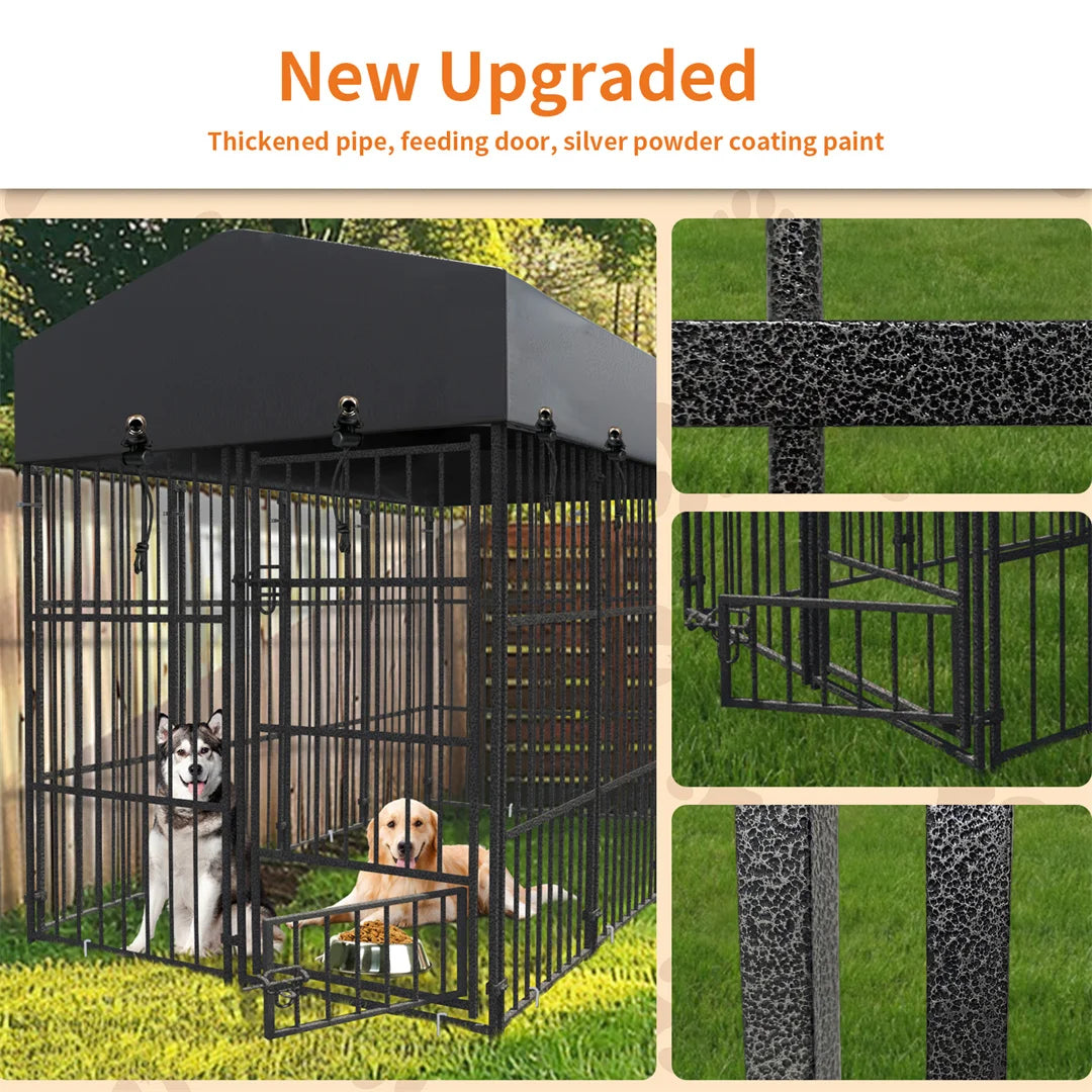 64.9” Heavy Duty Dog Kennel Pet Welded Metal Playpen Large Animal Cage Outdoor Indoor