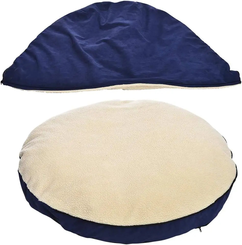 Cozy Pet Cave Bed for Dogs and Cats, Removable Hood, Fits Pets Up to 30lbs, Blue