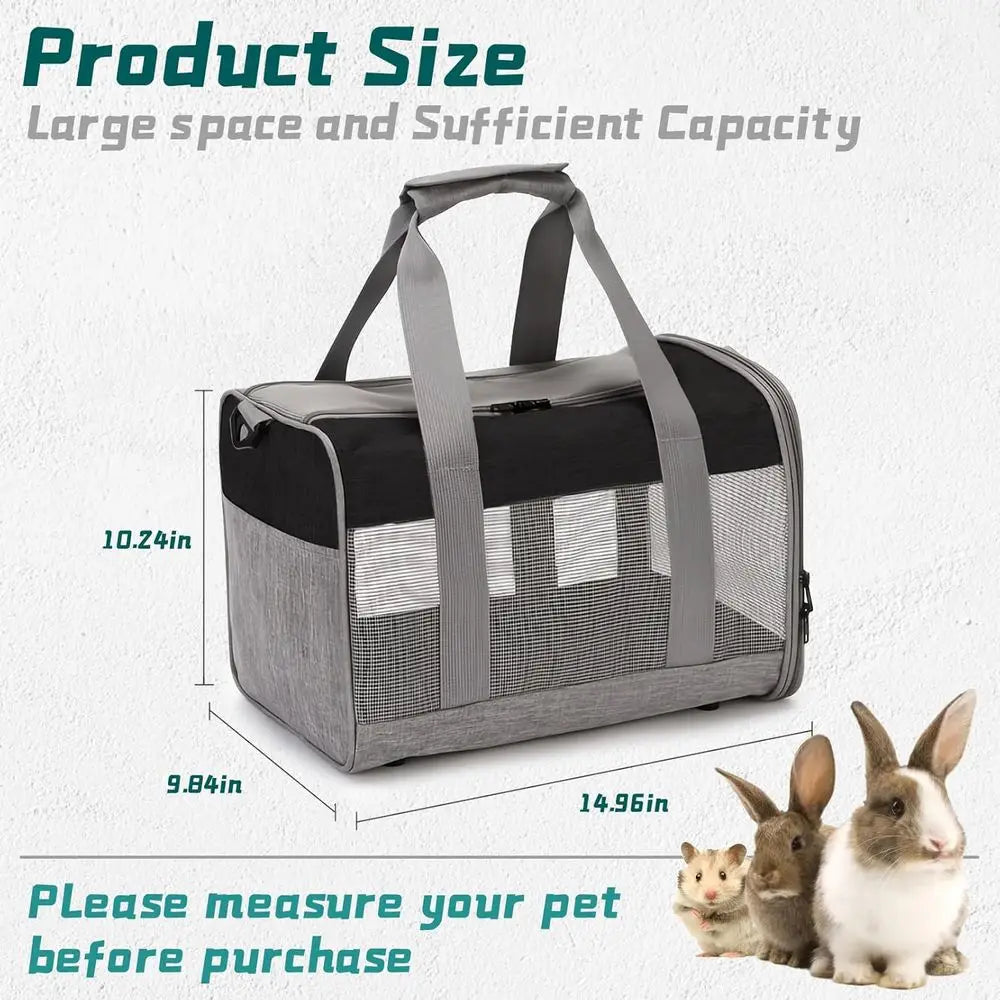 Bunny Carrier for Travel Camping Outdoor, Small Pet Carrier, Guinea Pig Carrier, Breathable Pet Portable Hand Bag for Hamster Bu