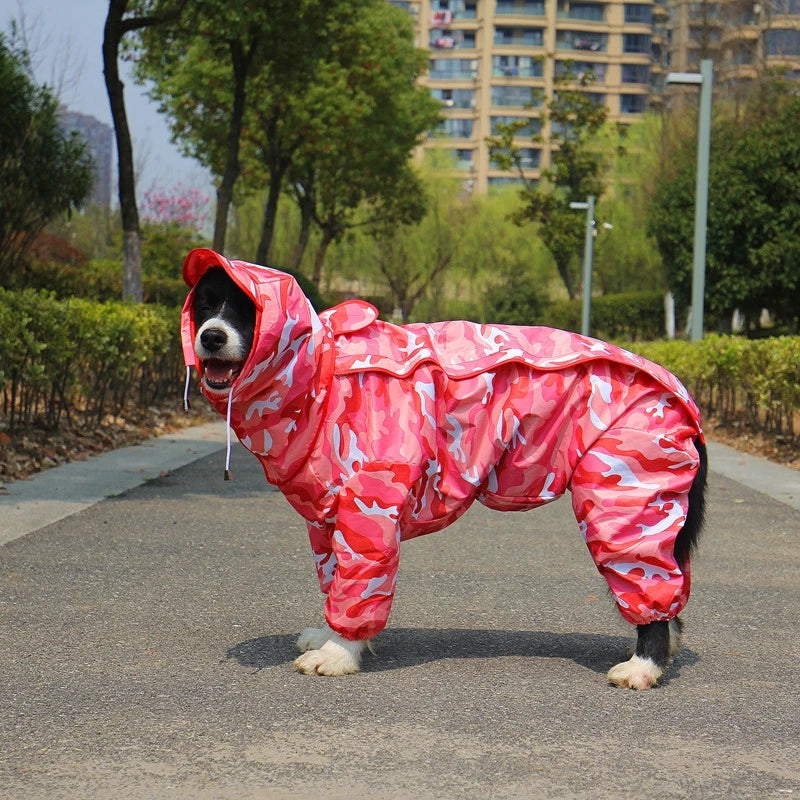 Pet Large Dog Raincoat Outdoor Waterproof Clothes Hooded Jumpsuit Cloak For Small Big Dogs Overalls Rain Coat Labrador