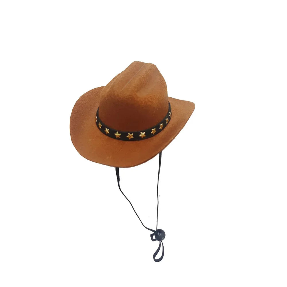 Pet Hat Cat Cowboy Hat Adjustable Funny Retro Cowboy Hat for Dog Cat Pet Photo Prop Halloween Decor Cat Accessories