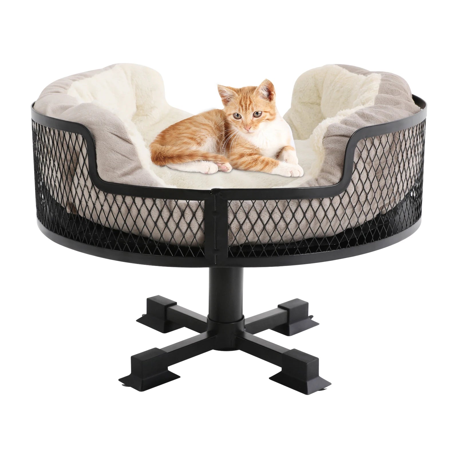 Portable Stainless Steel Elevated Cat Desk Bed 22.05 Lbs Weight Capacity Or Small Cats And Dogs