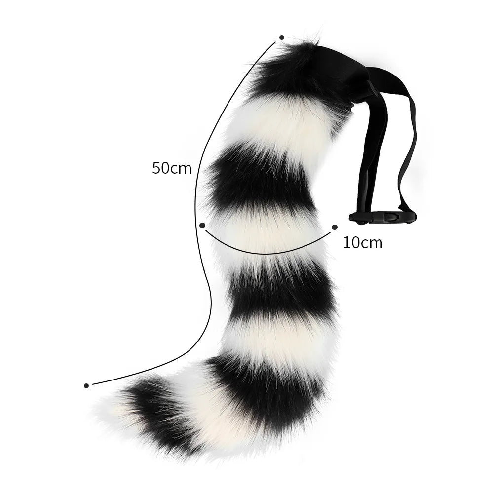 Anime Animal Tail Cosplay Costumes Props Cat Fox Plush Tails Role Play Halloween Party Kawaii Accessories