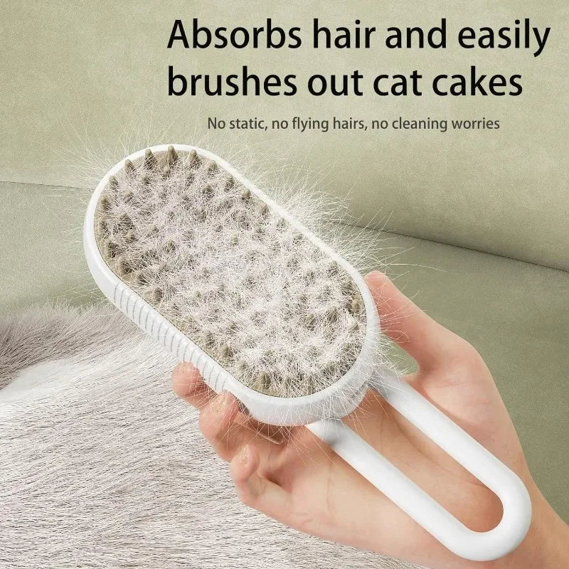 Pet Steam Brush Cat Dog Cleaning Steamy Spray Massage Beauty Comb 3 in 1 Hair Removal Grooming Supplies Pets Accessories