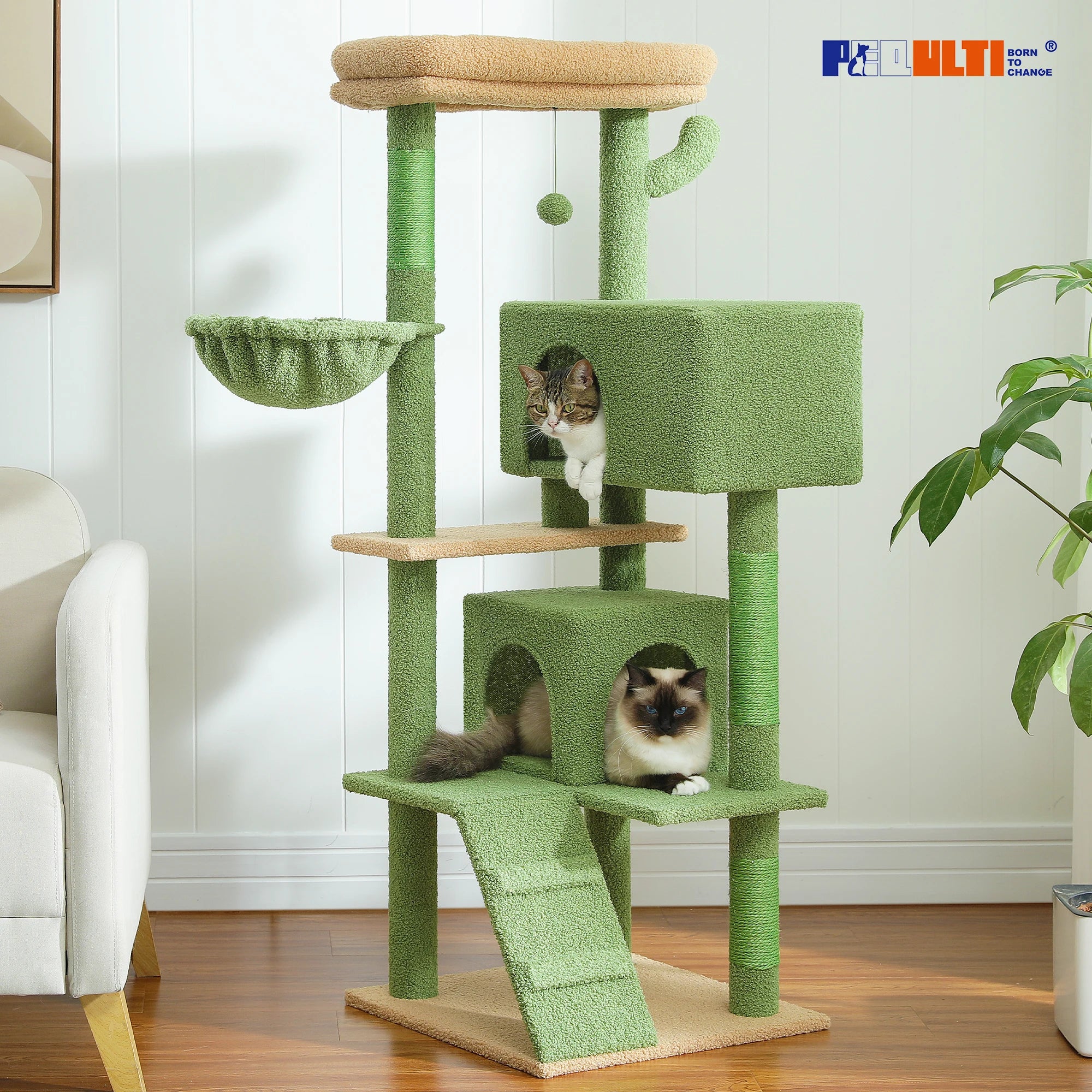 Cat Tree with Toy Cat Tower condo for Indoor Cats Cat House with Padded Plush Perch Cozy Hammock and Sisal Scratching Posts