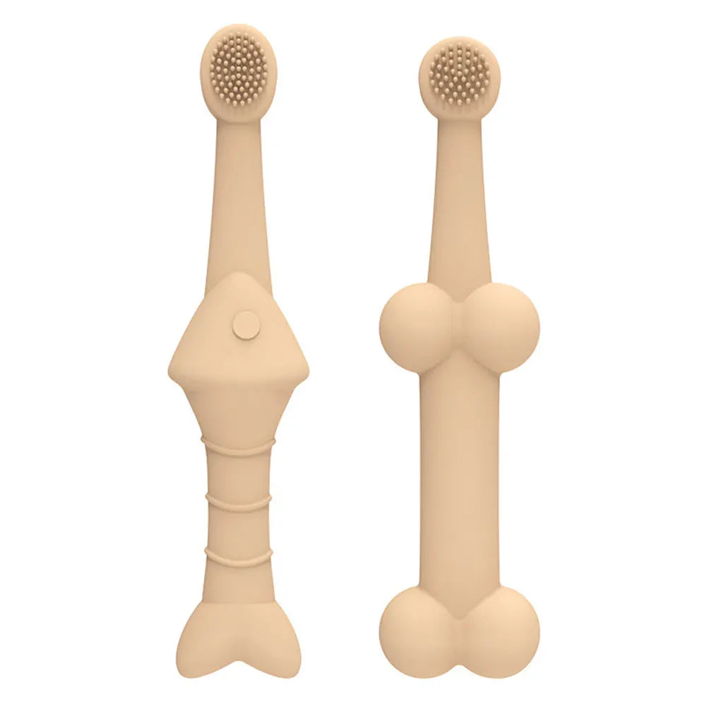 2Pcs Silicone Dog Tooth Brush 360 Degree Cleaning Dog Tooth Cleaning Brush Soft Bristle Toothbrush for Small & Large Pets