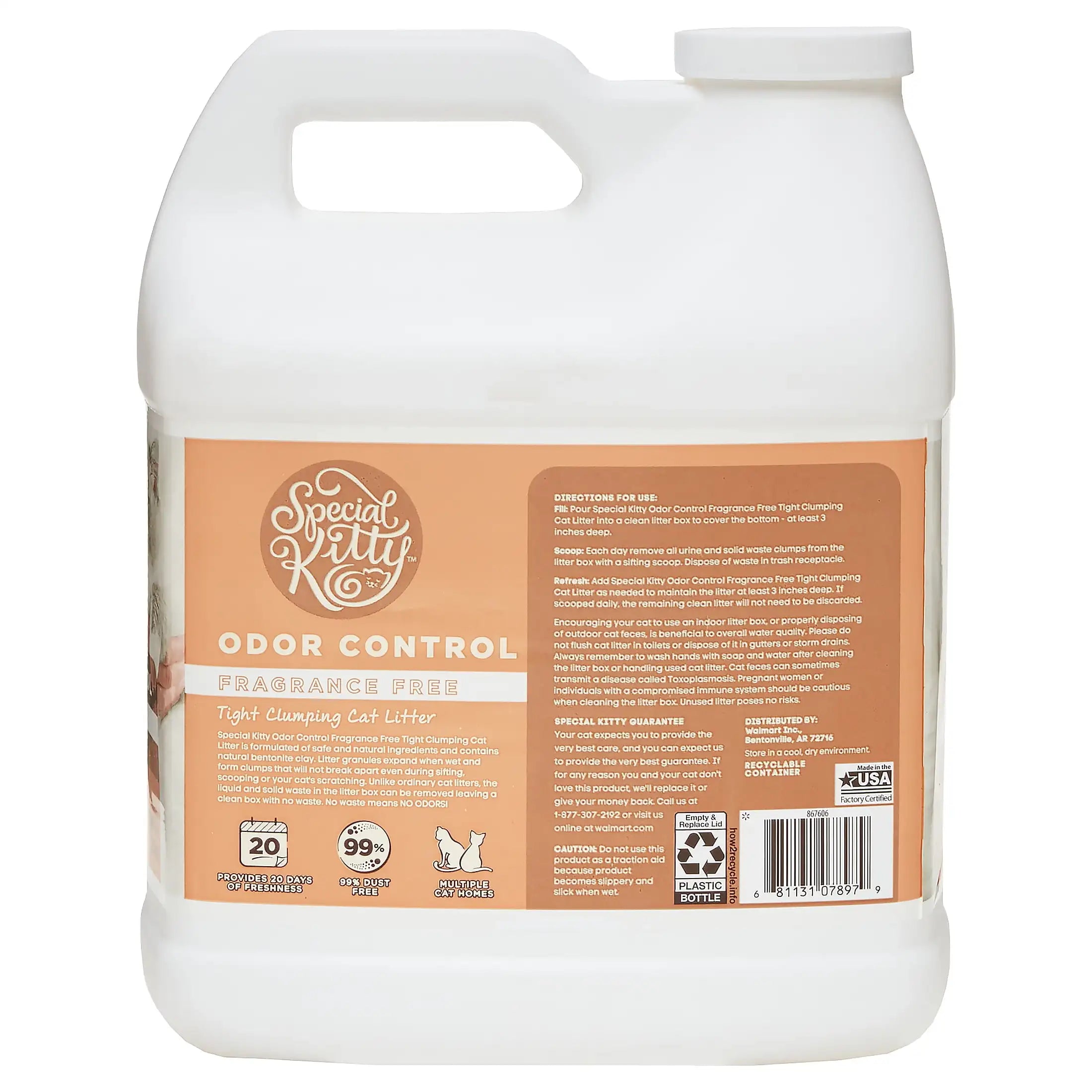 (3 pack) Scoopable Tight Clumping Cat Litter, Fragrance Free, 14 lb