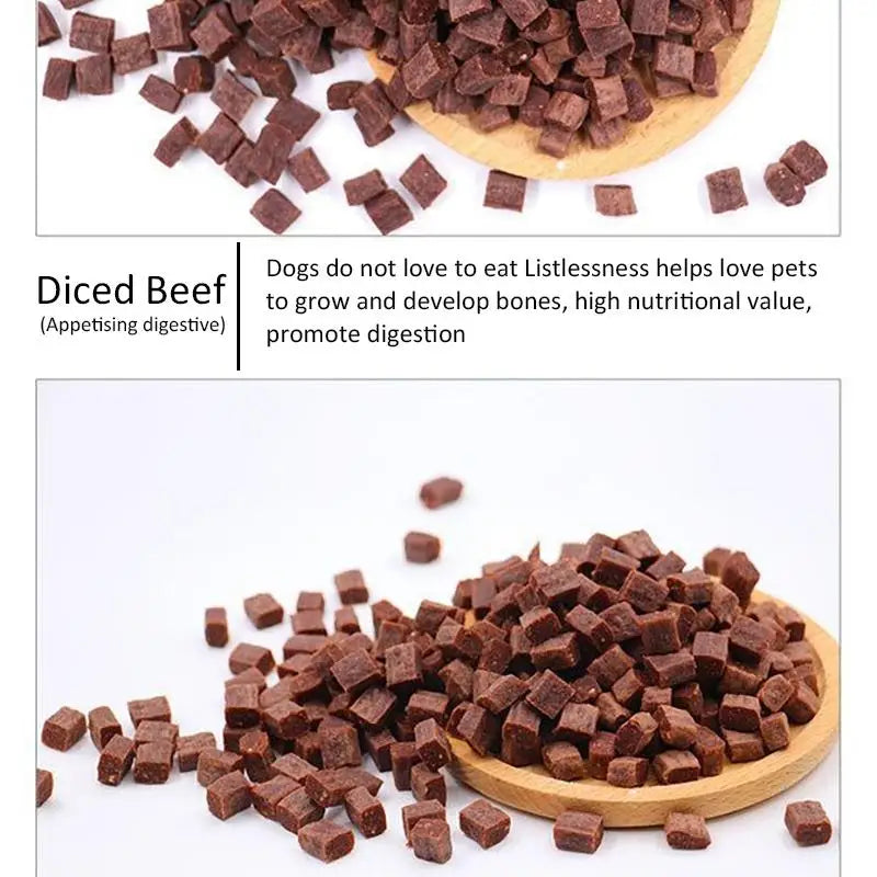 Dog Snacks Beef Particles Appetising Digesting Nutritious Delicious Chewy Training Rewards for Adult Dog Puppies Pet Food Snacks