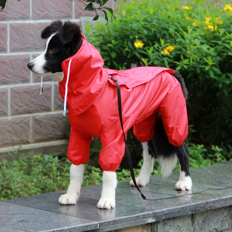 Pet Large Dog Raincoat Outdoor Waterproof Clothes Hooded Jumpsuit Cloak For Small Big Dogs Overalls Rain Coat Labrador