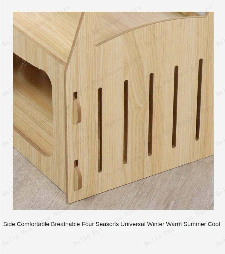 Multifunctional Luxury Cat Villa Double-story Pet House Four-season Universal Cat Nest Cat Hammock Pet Toys Pet Supplies