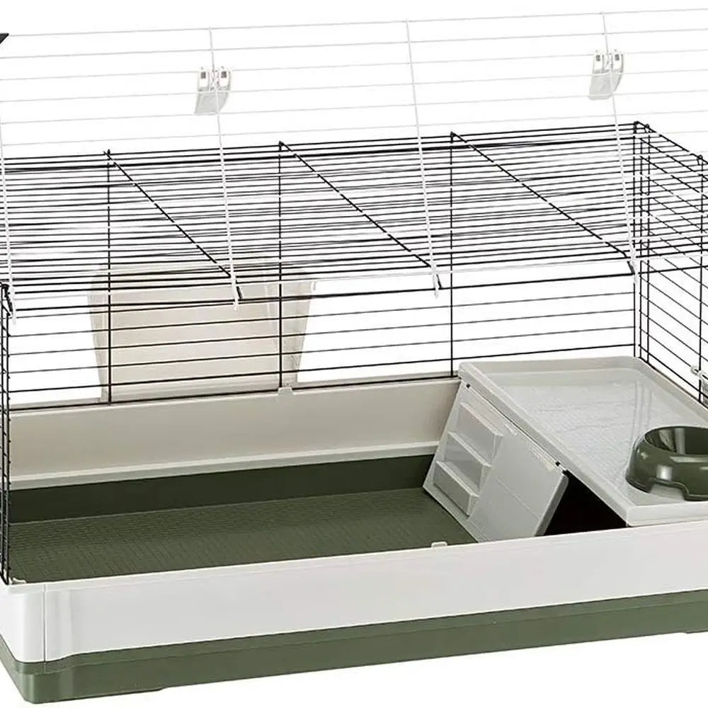 Krolik Green Rabbit Cage Deluxe | Rabbit Cage Includes All Accessories & Measures 39.4L x 23.6W x 19.7H & Includes All Accessori