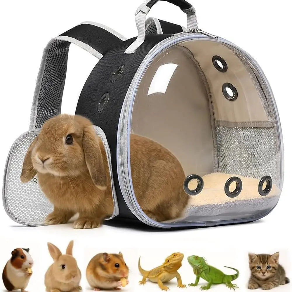 Bunny Carrier, Guinea Pig Carrier,Small Animal Carrier Backpack for Rabbit,Bearded Dragon, Lizard,Hamster,Kitten. Breathable Pet