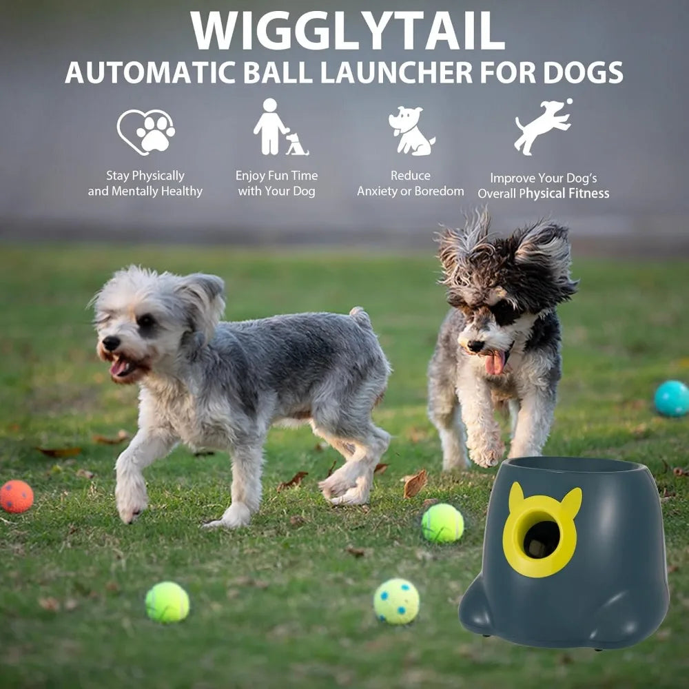 Automatic Dog Ball Launcher - Interactive Self-Playing Fetch Toy for Small Dogs with 3 Adjustable Throw Distances