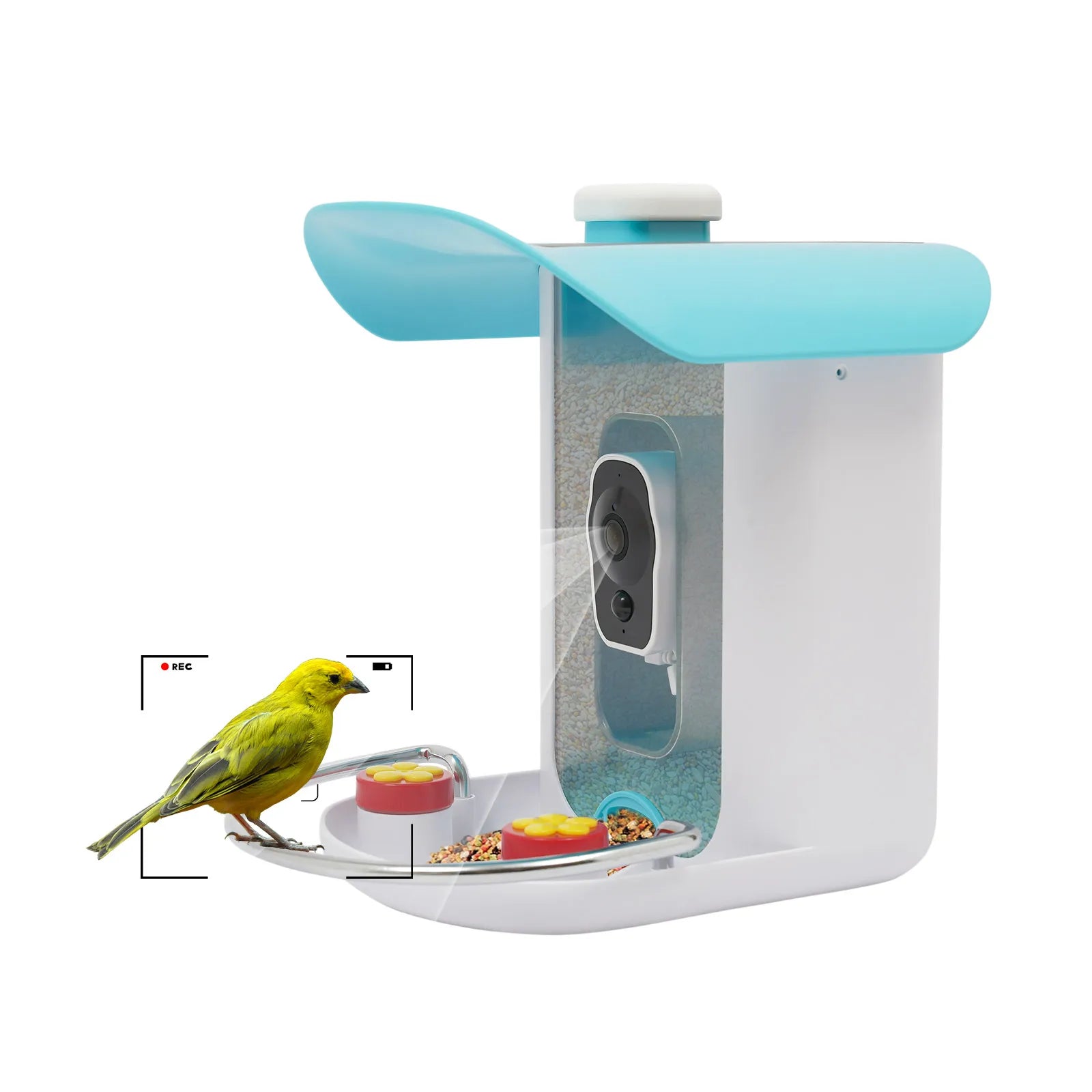 Smart Bird Feeder with Camera, Bird House for Outside, Bird Auto Capture with Solar Panel Can Attract Sparrows, Hummingbirds