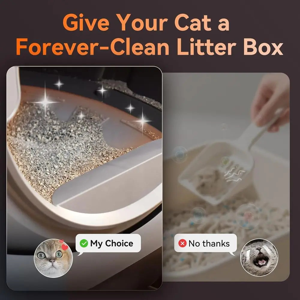 Automatic Self-Cleaning Litter Box for Multiple Cats, Smart Robotic System with App Control and Health Tracking, Includes Trash