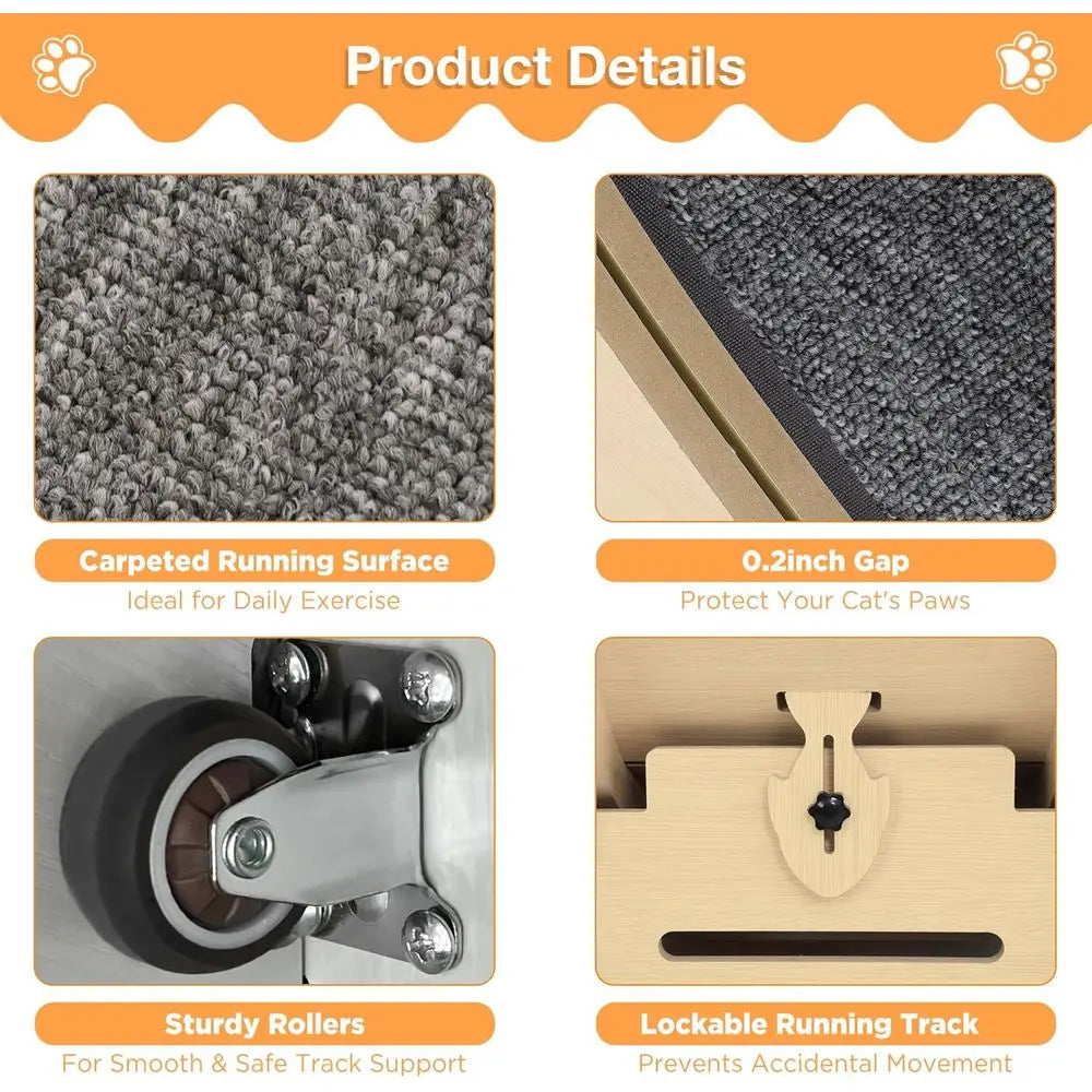 Extra-Large Silent Indoor Cat Exercise Wheel with Removable Carpet, 46 for Feline Fitness & Fun