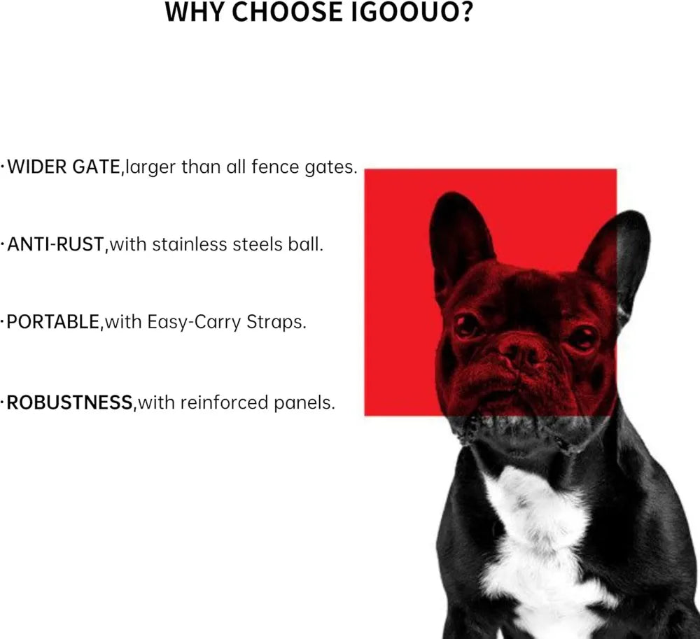 32'' Portable Dog Play Pen Indoor Outdoor, 12 Panel Metal Pet Fence with Easy Carry Straps for Medium Large Dogs