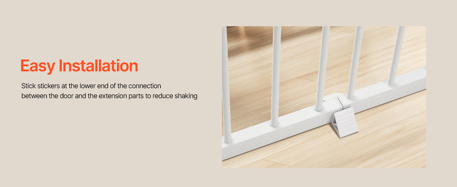 VEVOR Baby Gate 28/30/36 Inches High Dog Gate Easy Step Walk Thru Child Pet Security Pressure Mount Kit Wall Cups Doorways