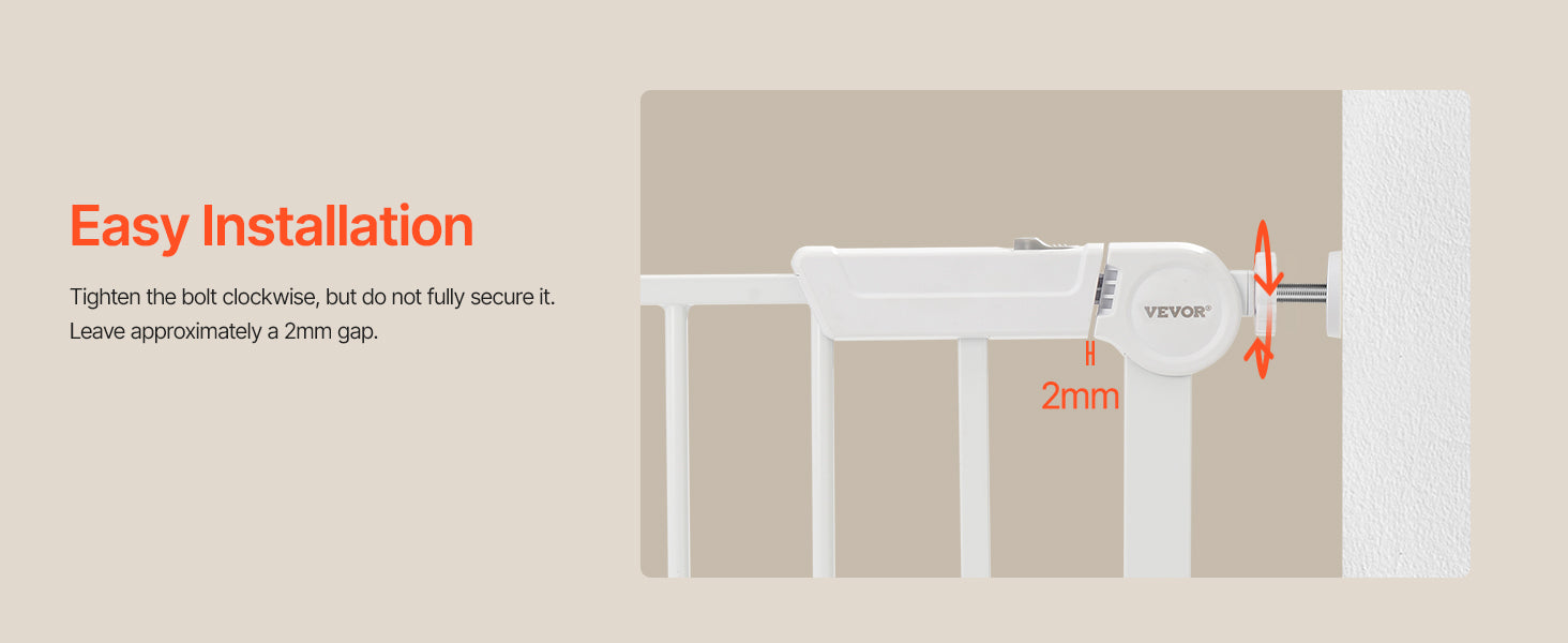 VEVOR Baby Gate 28/30/36 Inches High Dog Gate Easy Step Walk Thru Child Pet Security Pressure Mount Kit Wall Cups Doorways